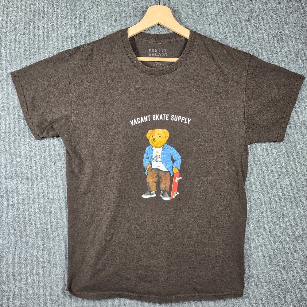 Pretty Vacant Shirt Mens Large Graphic Tee Skate Supply Teddy Bear Brown